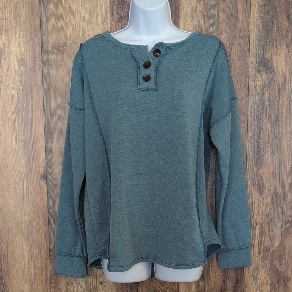 7th Ray Teal Long Sleeve Sweatshirt M                    D358x